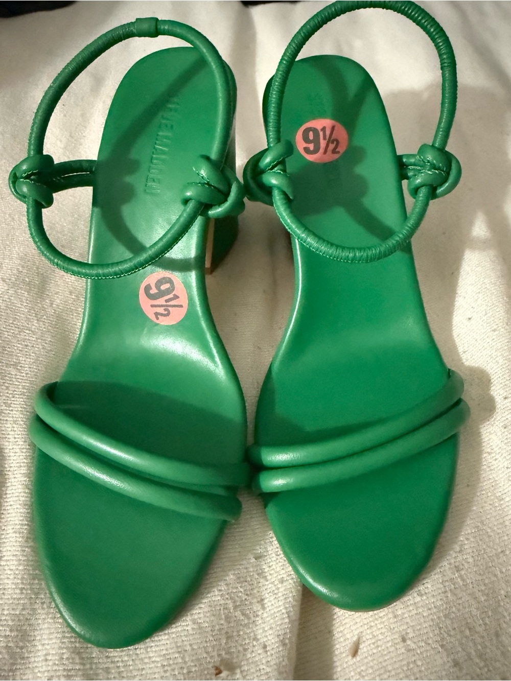 Steve Madden Green Double-Strap Knot Sandals